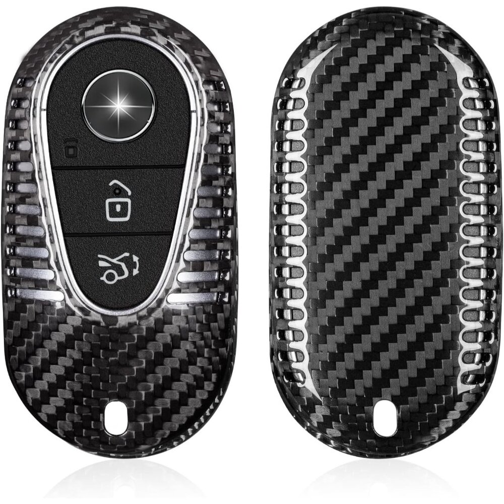 Mercedes-Benz Carbon Fiber Key Fob Cover Fits S, C, G, EQS, EQE 2020-2024 Models